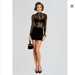 Retrofete Bridgette velvet + lace Dress